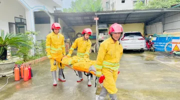 Điện lực Mường Ảng (Công ty Điện lực Điện Biên) thực tập thành công phương án phòng cháy chữa cháy