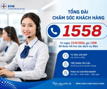 Công ty Điện lực Điện Biên thông tin về Tổng đài Chăm sóc khách hàng EVN 1558