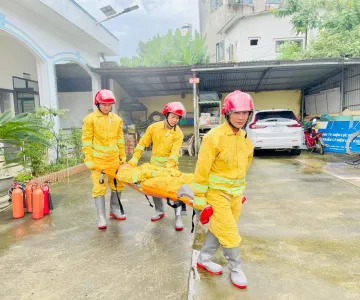 Điện lực Mường Ảng (Công ty Điện lực Điện Biên) thực tập thành công phương án phòng cháy chữa cháy