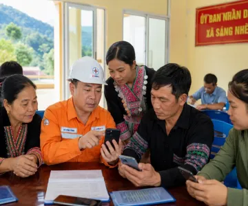 Điện lực Tủa Chùa (Công ty Điện lực Điện Biên) hướng dẫn người dân cài đặt ứng dụng chăm sóc khách hàng