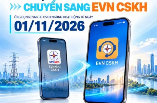 Công ty Điện lực Điện Biên thông báo ngừng sử dụng app CSKH EVNNPC từ 1/11/2026