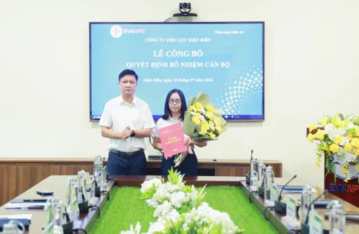 CÔNG TY ĐIỆN LỰC ĐIỆN BIÊN CÔNG BỐ VÀ TRAO QUYẾT ĐỊNH BỔ NHIỆM PHÓ TRƯỞNG PHÒNG THANH TRA BẢO VỆ VÀ PHÁP CHẾ
