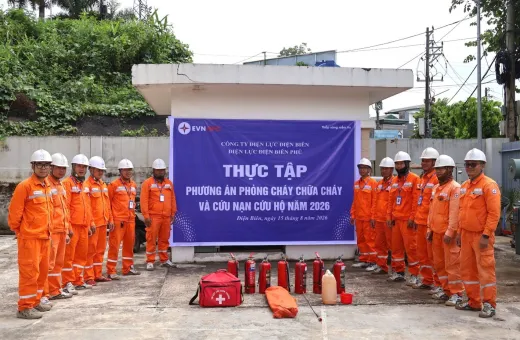 Điện lực Điện Biên Phủ thực tập phương án Phòng cháy chữa cháy và cứu nạn cứu hộ năm 2026