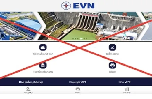 EVN: Tiếp tục xuất hiện trang Web giả mạo thương hiệu EVN