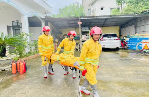 Điện lực Mường Ảng (Công ty Điện lực Điện Biên) thực tập thành công phương án phòng cháy chữa cháy