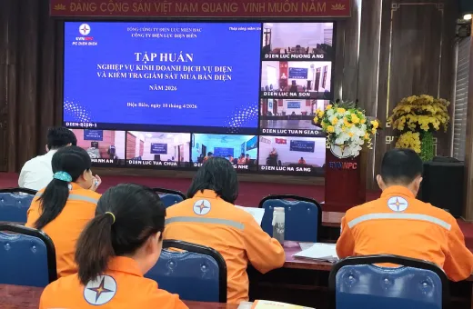 Công ty Điện lực Điện Biên tổ chức tập huấn nghiệp vụ Kinh doanh dịch vụ điện và Kiểm tra giám sát mua bán điện năm 2026