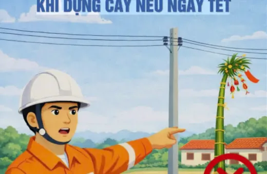 Công ty Điện lực Điện Biên tăng cường tuyên truyền đảm bảo an toàn điện khi dựng cây Nêu dịp Tết Bính Ngọ