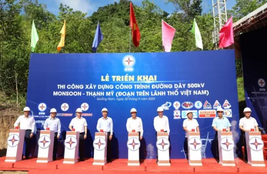 EVN tổ chức phát động thi công công trình đường dây 500kV Monsoon - Thạch Mỹ (Đoạn trên lãnh thổ Việt Nam)