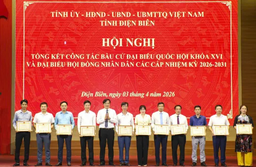 Công ty Điện lực Điện Biên nhận Bằng khen của UBND tỉnh vì thành tích xuất sắc trong công tác bầu cử nhiệm kỳ 2026-2031